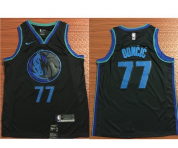 Size XXXL Nike Dallas Mavericks #77 Luka Doncic Black 2018-19 NBA Swingman City Edition Jersey