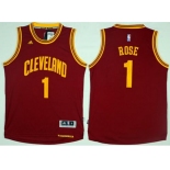 Cleveland Cavaliers #1 Derrick Rose Red Road Stitched NBA Jersey