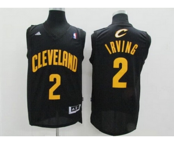 Cleveland Cavaliers #2 Kyrie Irving Revolution 30 Swingman Black With Gold Jersey