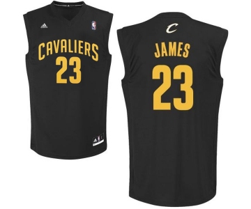 Cleveland Cavaliers #23 LeBron James Black Fashion Replica Jersey