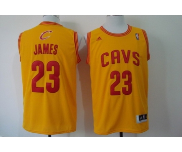 Cleveland Cavaliers #23 LeBron James Revolution 30 Swingman Yellow Jersey