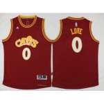 Men's Cleveland Cavaliers #0 Kevin Love Revolution 30 Swingman 2015-16 Retro Red Jersey