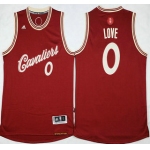 Men's Cleveland Cavaliers #0 Kevin Love Revolution 30 Swingman 2015 Christmas Day Red Jersey