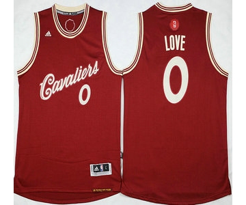 Men's Cleveland Cavaliers #0 Kevin Love Revolution 30 Swingman 2015 Christmas Day Red Jersey