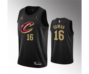 Men's Cleveland Cavaliers #16 Cedi Osman Black Statement Edition Stitched Basketball Jersey