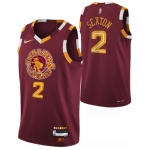 Men's Cleveland Cavaliers #2 Collin Sexton 2021-2022 Red 75th Anniversary City Edition Swingman Stitched Jersey