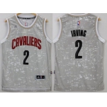 Men's Cleveland Cavaliers #2 Kyrie Irving Adidas 2015 Gray City Lights Swingman Jersey