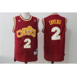 Men's Cleveland Cavaliers #2 Kyrie Irving Burgundy Hardwood Classics Soul Swingman Throwback Jersey