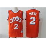 Men's Cleveland Cavaliers #2 Kyrie Irving Orange Hardwood Classics Soul Swingman Throwback Jersey