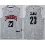 Men's Cleveland Cavaliers #23 LeBron James Adidas 2015 Gray City Lights Swingman Jersey