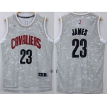 Men's Cleveland Cavaliers #23 LeBron James Adidas 2015 Gray City Lights Swingman Jersey