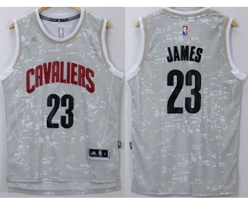 Men's Cleveland Cavaliers #23 LeBron James Adidas 2015 Gray City Lights Swingman Jersey