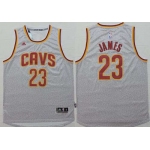 Men's Cleveland Cavaliers #23 LeBron James Revolution 30 Swingman 2014 New Gray Jersey