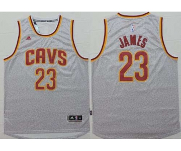 Men's Cleveland Cavaliers #23 LeBron James Revolution 30 Swingman 2014 New Gray Jersey