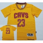Men's Cleveland Cavaliers #23 LeBron James Revolution 30 Swingman 2014 New Yellow Short-Sleeved Jersey