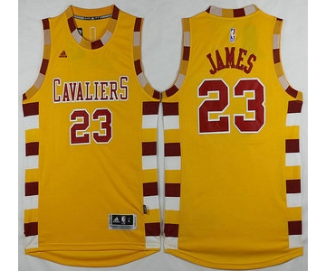 Men's Cleveland Cavaliers #23 LeBron James Revolution 30 Swingman 2015-16 Gold Jersey