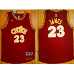 Men's Cleveland Cavaliers #23 LeBron James Revolution 30 Swingman 2015-16 Retro Red Jersey