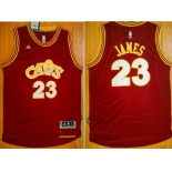 Men's Cleveland Cavaliers #23 LeBron James Revolution 30 Swingman 2015-16 Retro Red Jersey