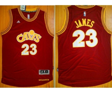 Men's Cleveland Cavaliers #23 LeBron James Revolution 30 Swingman 2015-16 Retro Red Jersey