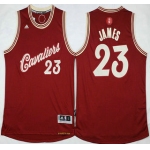 Men's Cleveland Cavaliers #23 LeBron James Revolution 30 Swingman 2015 Christmas Day Red Jersey