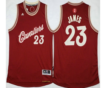 Men's Cleveland Cavaliers #23 LeBron James Revolution 30 Swingman 2015 Christmas Day Red Jersey