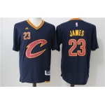 Men's Cleveland Cavaliers #23 LeBron James Revolution 30 Swingman 2016 New Navy Blue Short-Sleeved Jersey