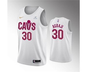 Men's Cleveland Cavaliers #30 Ochai Agbaji White Association Edition Stitched Basketball Jersey