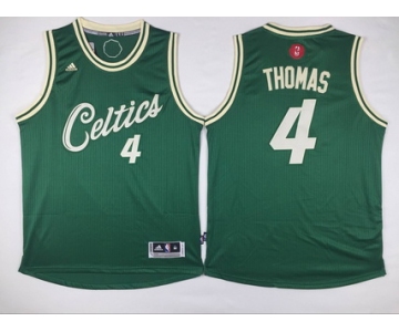 Men's Cleveland Cavaliers #4 Isaiah Thomas Revolution 30 Swingman 2015 Christmas Day Green Jersey