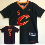 Men's Cleveland Cavaliers #5 J.R. Smith New Black Short-Sleeved adidas Revolution 30 Swingman Stitched NBA Jersey