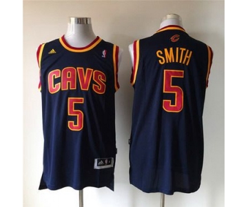 Men's Cleveland Cavaliers #5 J.R. Smith Revolution 30 Swingman Navy Blue Jersey