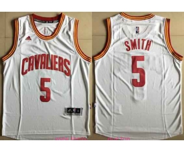 Men's Cleveland Cavaliers #5 J.R. Smith White Stitched NBA Adidas Revolution 30 Swingman Jersey