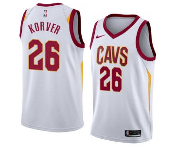 Men's Nike Cavaliers 26 Kyle Korver White Stitched NBA Swingman Jersey