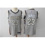 Nike Cavaliers #23 LeBron James Gray Nike City Edition Swingman Jersey