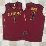 Nike NBA Cleveland Cavaliers #1 Derrick Rose Jersey 2017-18 New Season Wine Red Jersey