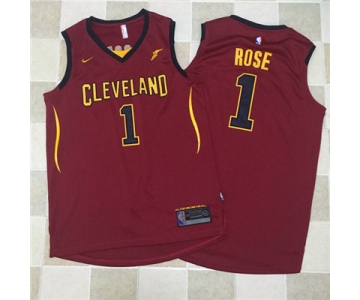 Nike NBA Cleveland Cavaliers #1 Derrick Rose Jersey 2017-18 New Season Wine Red Jersey