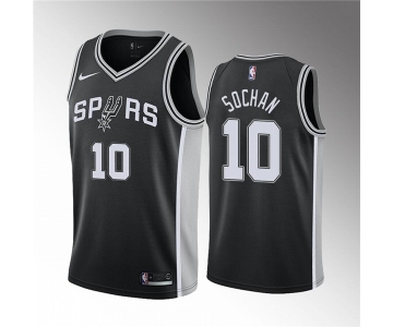 Men' San Antonio Spurs #10 Jeremy Sochan Black Association Edition Stitched Jersey