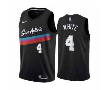 Men San Antonio Spurs #4 derrick white black city edition fiesta colors 2020 nba jersey