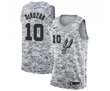 Men's Nike San Antonio Spurs #10 DeMar DeRozan White Camo Basketball Swingman Earned Edition Jersey