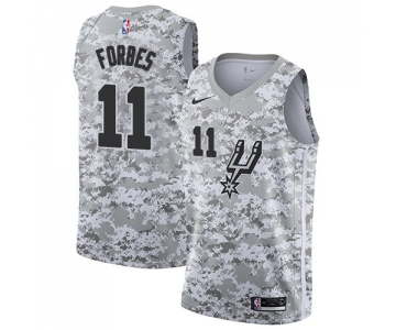 Men's Nike San Antonio Spurs #11 Bryn Forbes White Camo Basketball Swingman Earned Edition Jersey