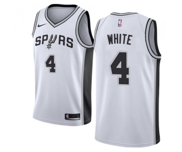 Men's Nike San Antonio Spurs #4 Derrick White White Basketball Swingman Association Edition Jersey