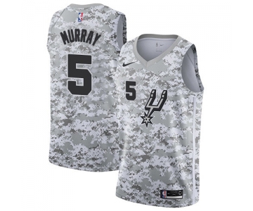 Men's Nike San Antonio Spurs #5 Dejounte Murray White Camo Basketball Swingman Earned Edition Jersey