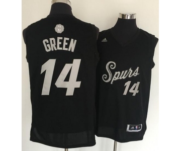 Men's San Antonio Spurs #14 Danny Green adidas Black 2016 Christmas Day Stitched NBA Swingman Jersey