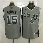 Men's San Antonio Spurs #15 Matt Bonner Revolution 30 Swingman Gray Jersey