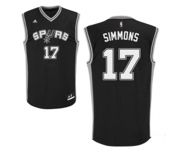 Men's San Antonio Spurs #17 Jonathon Simmons Black Stitched NBA Adidas Revolution 30 Swingman Jersey