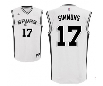 Men's San Antonio Spurs #17 Jonathon Simmons White Stitched NBA Adidas Revolution 30 Swingman Jersey