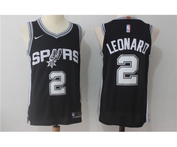 Men's San Antonio Spurs #2 Kawhi Leonard Black 2017-2018 Nike Swingman Stitched NBA Jersey