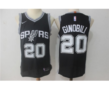 Men's San Antonio Spurs #20 Manu Ginobili Black Nike Jersey