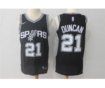 Men's San Antonio Spurs #21 Tim Duncan Black 2017-2018 Nike Swingman Stitched NBA Jersey