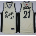 Men's San Antonio Spurs #21 Tim Duncan Revolution 30 Swingman 2015 Christmas Day White Jersey