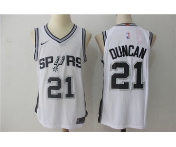 Men's San Antonio Spurs #21 Tim Duncan White 2017-2018 Nike Swingman Stitched NBA Jersey